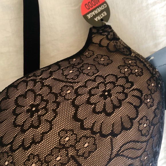 40DDD Extra coverage Black lace bra - Picture 3 of 8